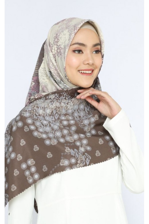 Hijab Segi Empat Ultimate Silk Lasercut Jasmine Brown